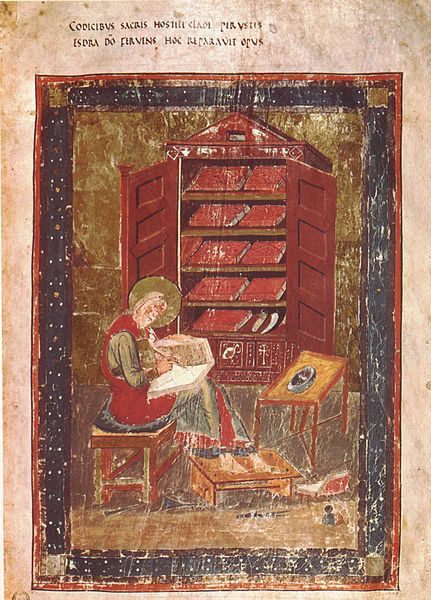 Ezra  ca. 700 Codex Amiatinus folio 5r Biblioteca Medicea Laurenziana Firenze